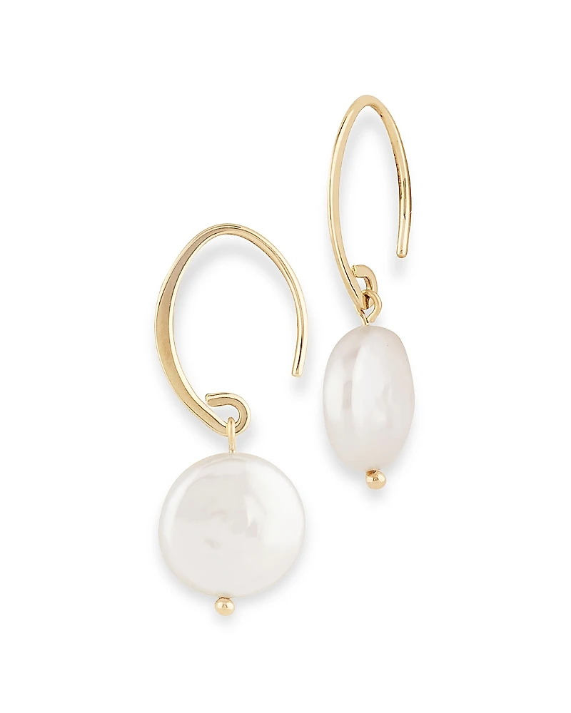 Bloomingdale's Fine Collection Cultured Freshwater Coin Pearl Drop Earrings