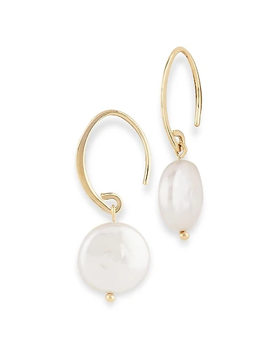 Bloomingdale's Fine Collection Cultured Freshwater Coin Pearl Drop Earrings