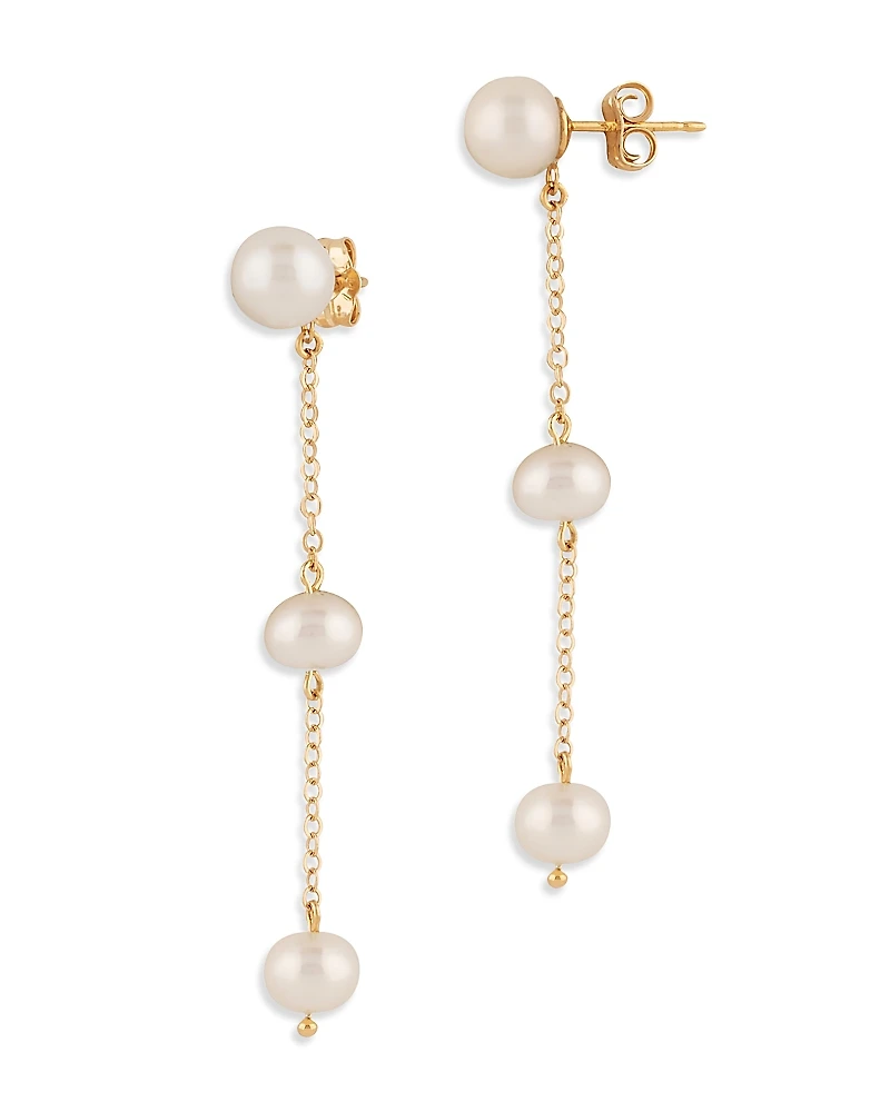 Bloomingdale's Fine Collection Cultured Freshwater Pearl Linear Drop Earrings