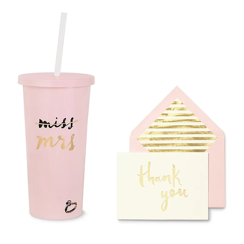 kate spade new york Miss to Mrs Tumbler & Thank You Note Set