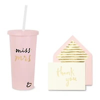 kate spade new york Miss to Mrs Tumbler & Thank You Note Set