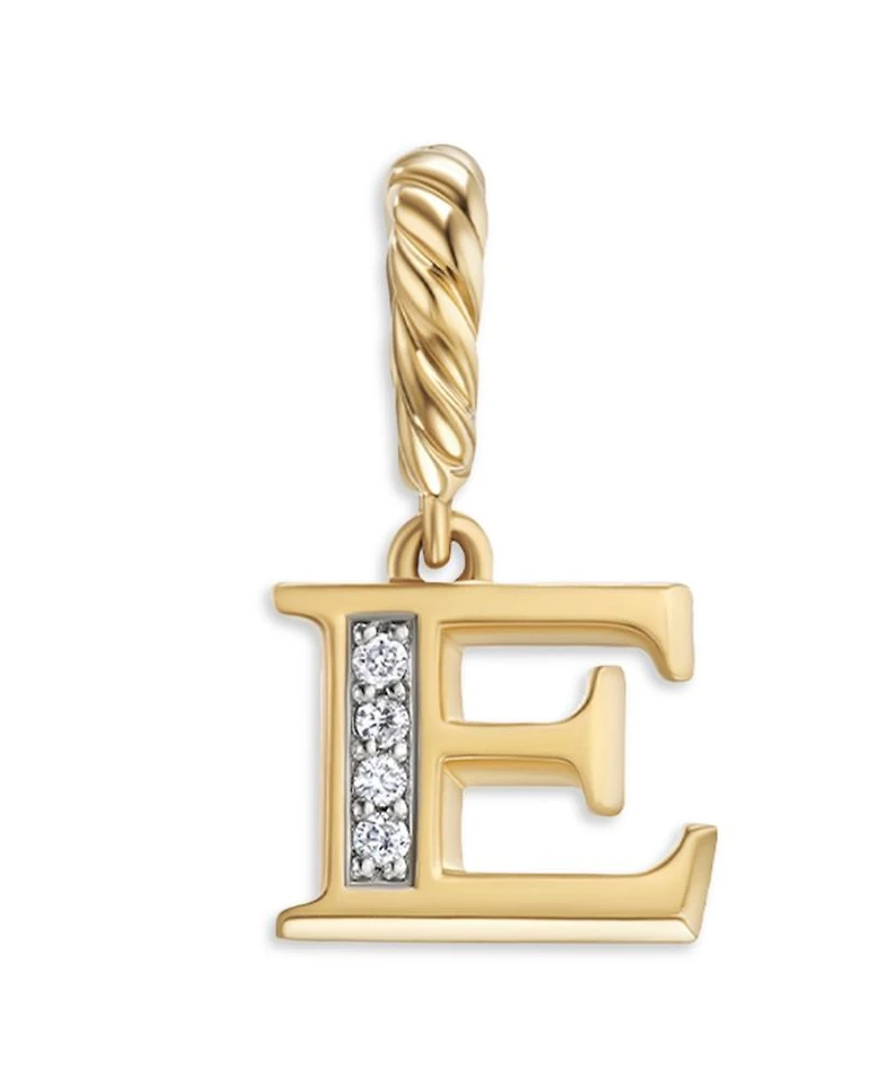 18K Gold Amulets Diamond Pavé Initial Pendant