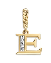 18K Gold Amulets Diamond Pavé Initial Pendant