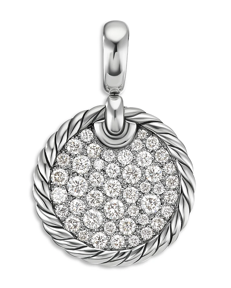 David Yurman Sterling Silver Dy Elements Pave Diamond Pendant