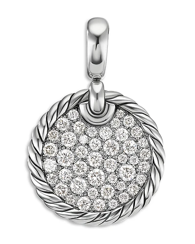 David Yurman Sterling Silver Dy Elements Pave Diamond Pendant