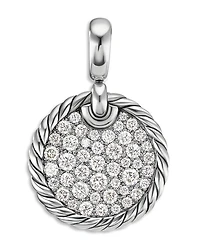 David Yurman Sterling Silver Dy Elements Pave Diamond Pendant