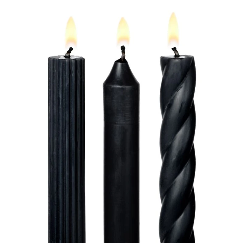 Assorted Black Candle Tapers 3-pack, 7.65 oz.
