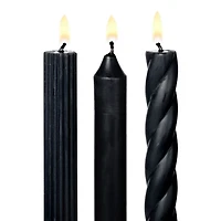 Assorted Black Candle Tapers 3-pack, 7.65 oz.