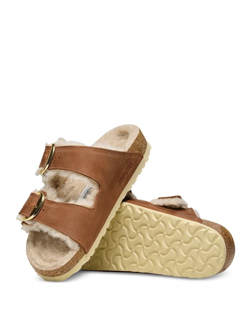 Women's Big Buckle Arizona Shearling Slide Sandals