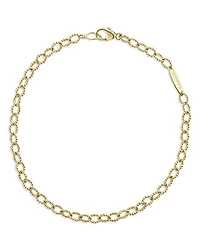 18K Yellow Gold Signature Caviar Beaded Oval Link Bracelet