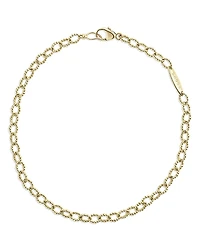 Lagos 18K Yellow Gold Signature Caviar Beaded Oval Link Bracelet