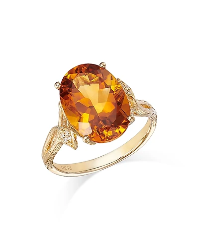 Bloomingdale's Fine Collection Red Citrine & Diamond Accent Statement Ring