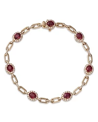 Bloomingdale's Fine Collection Ruby & Diamond Halo Link Bracelet