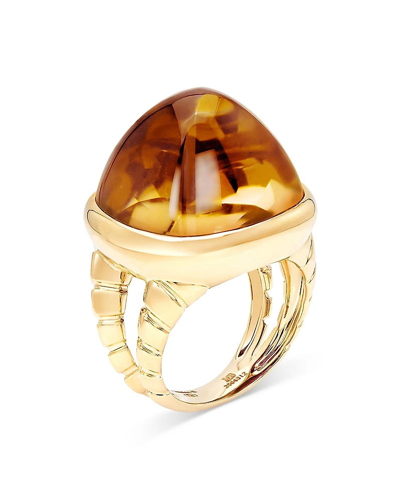 Marina B 18K Yellow Gold Tigella Citrine Statement Ring