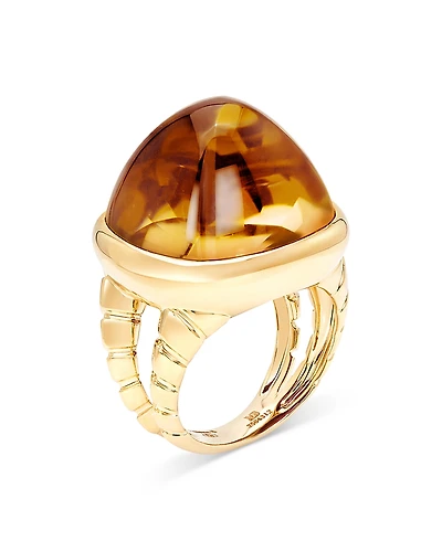 Marina B 18K Yellow Gold Tigella Citrine Statement Ring