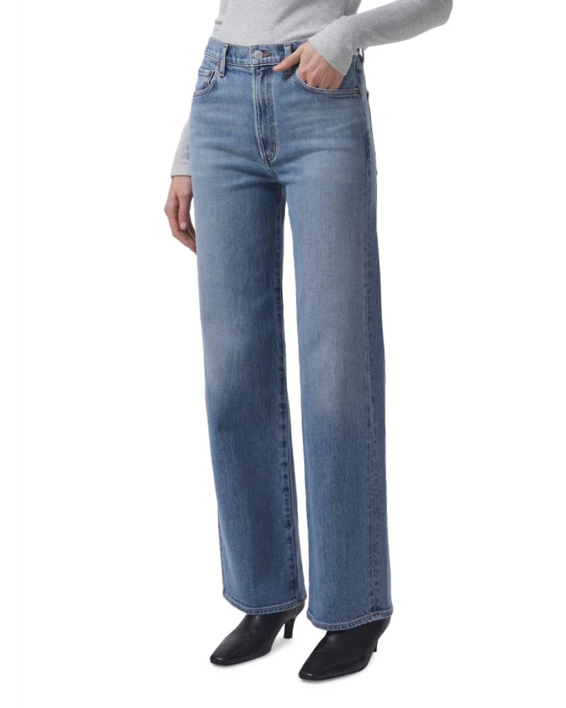 Harper Mid Rise Wide Leg Jeans Flash