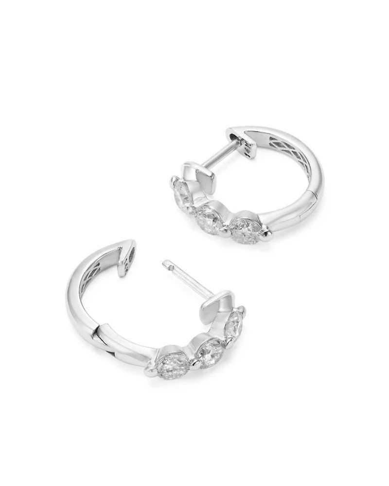 Diamond Hoop Earrings 14K White Gold, 0.5-1.5 tcw