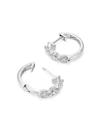 Diamond Hoop Earrings 14K White Gold, 0.5-1.5 tcw