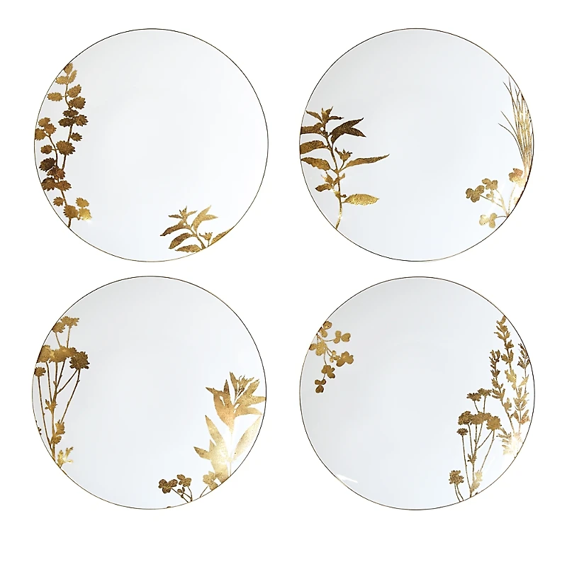 Bernardaud Vegetal Or Assorted Dinner Plates, Set of 4