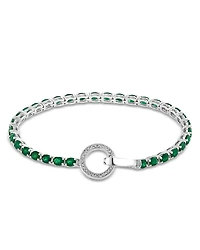 Bloomingdale's Fine Collection Emerald & Diamond Toggle Tennis Bracelet