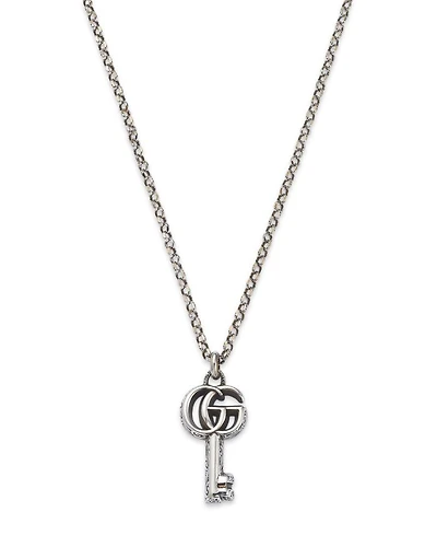 Sterling Silver Marmont Interlocking G Key Pendant Necklace, 19.5"