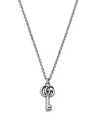 Sterling Silver Marmont Interlocking G Key Pendant Necklace, 19.5"