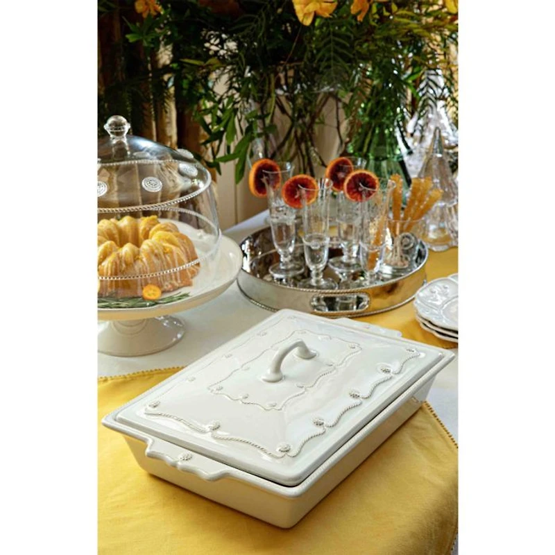 Berry & Thread Lidded Baker 13"