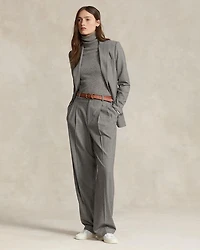 Pleated Wool Blend Pants