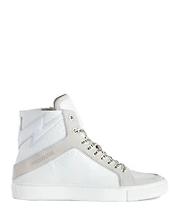 Zadig & Voltaire Women's High Flash Distressed Leather Top Sneakers