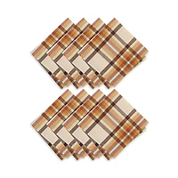 Elrene Home Fashions Russet Harvest Woven Plaid Napkins, Set of 8