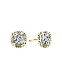 18K Yellow Gold & Sterling Silver Rittenhouse Diamond Cluster Stud Earrings