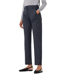 Windowpane Slim Leg Trousers