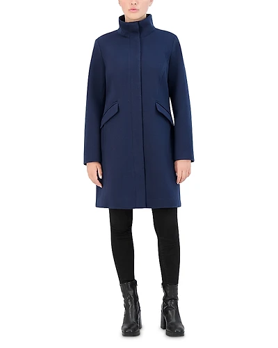 Cole Haan Twill Stand Collar Coat