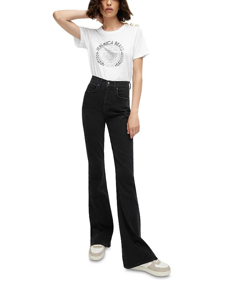 Beverly High Rise Flare Jeans Washed Onyx
