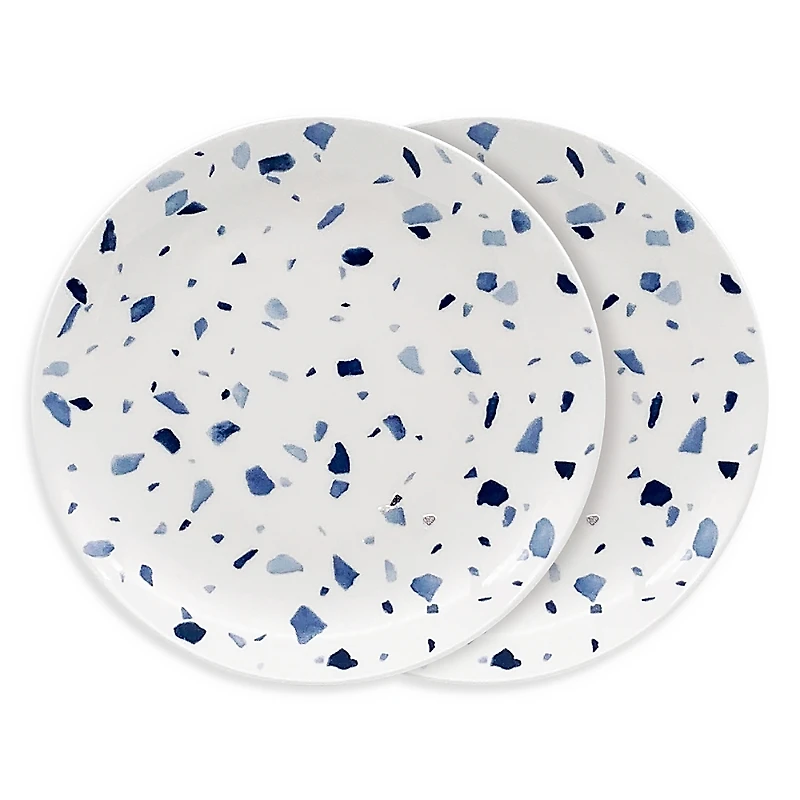 Twig New York Terrazzo Azzurro Bread/Canape Plates, Set of 2