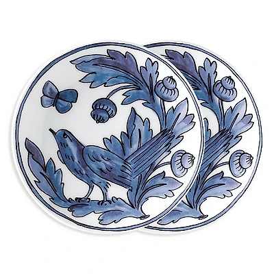 Twig New York H. Blue Bird 7 Canape Bread Plate, Set of 2