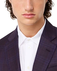 Plaid Single Breasted Notch Lapel Suit Jacket