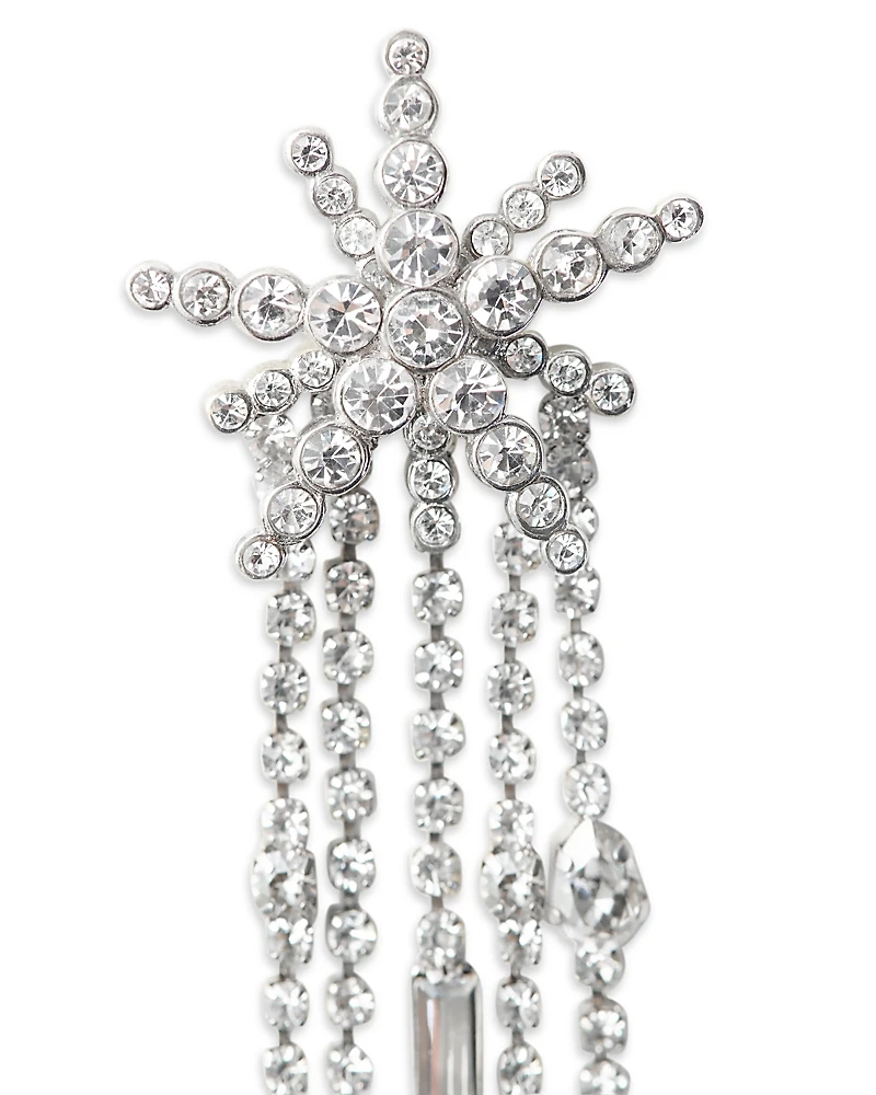 Maje Rhinestone Shooting Star Asymmetrical Drop Earrings