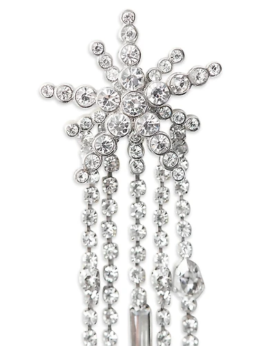 Maje Rhinestone Shooting Star Asymmetrical Drop Earrings