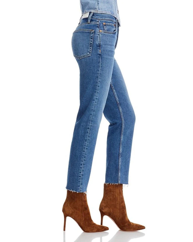 Stove Pipe High Rise Straight Jeans Mid 70s
