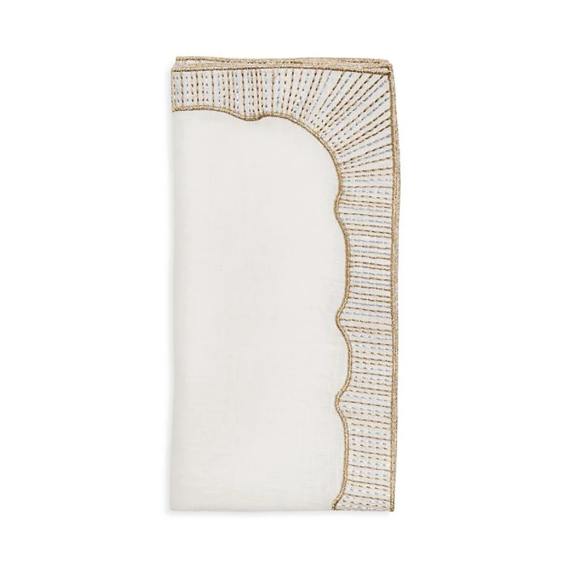 Frame Napkin in White, Gold & Silver