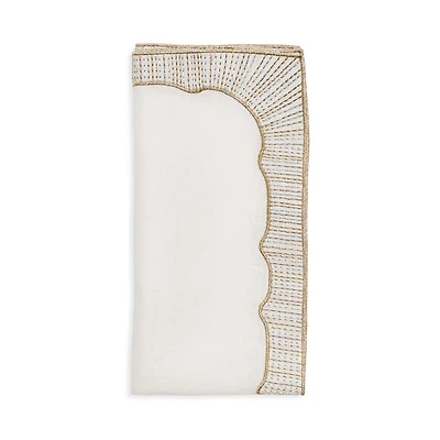 Frame Napkin in White, Gold & Silver