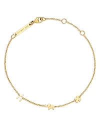 Zoe Chicco 14K Yellow Gold Itty Bitty Symbols Luck Link Bracelet