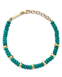 Zoe Chicco 14K Yellow Gold Gemstone Beads Turquoise Rondelle Link Bracelet
