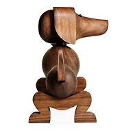Walnut Dachshund Dog Figure