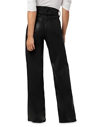 The Mia Petite High Rise Wide Leg Coated Jeans Black