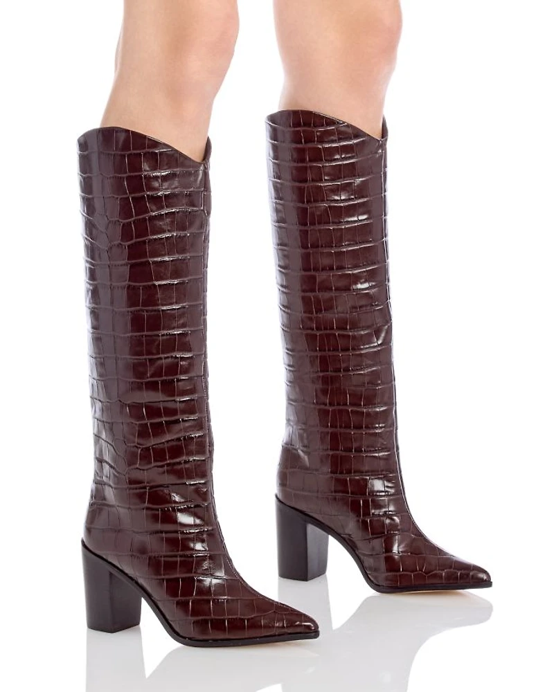 Women's Maryana Embossed Block Heel Tall Boots