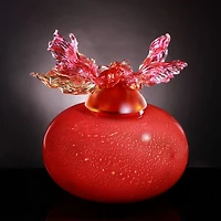 Golden Jade Joy, a Vase of Riches Crystal Figure