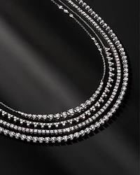 Diamond Classic Tennis Necklaces 14K White Gold, 3.0-7.0 tcw
