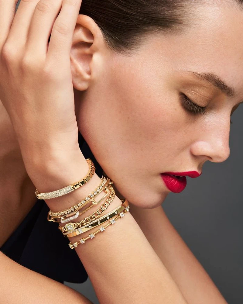 Diamond Link Bracelet in 14K Yellow Gold, 0.40 tcw